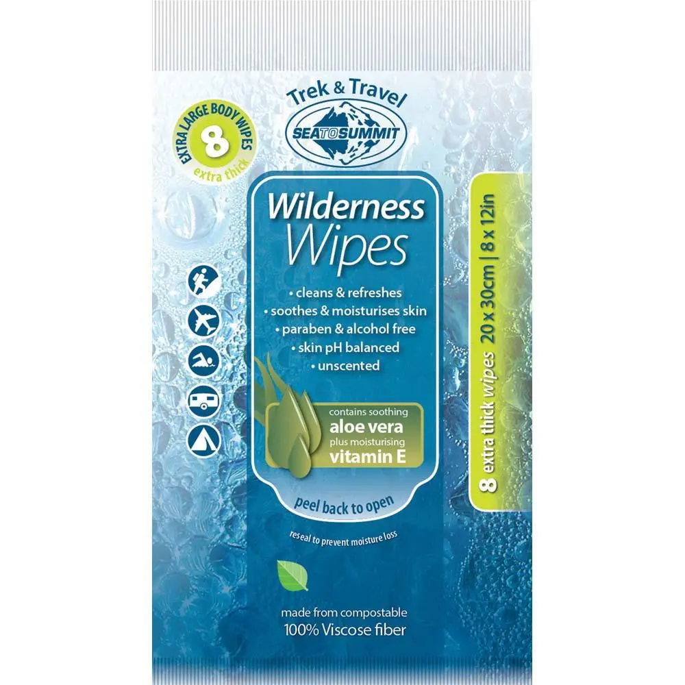 Sea To Summit Trek & Travel Wilderness Bath Wipes XL-8 Pack